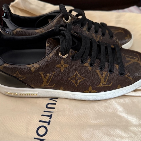 Louis Vuitton Black and Brown Monogram Sneakers - Picture 1 of 4